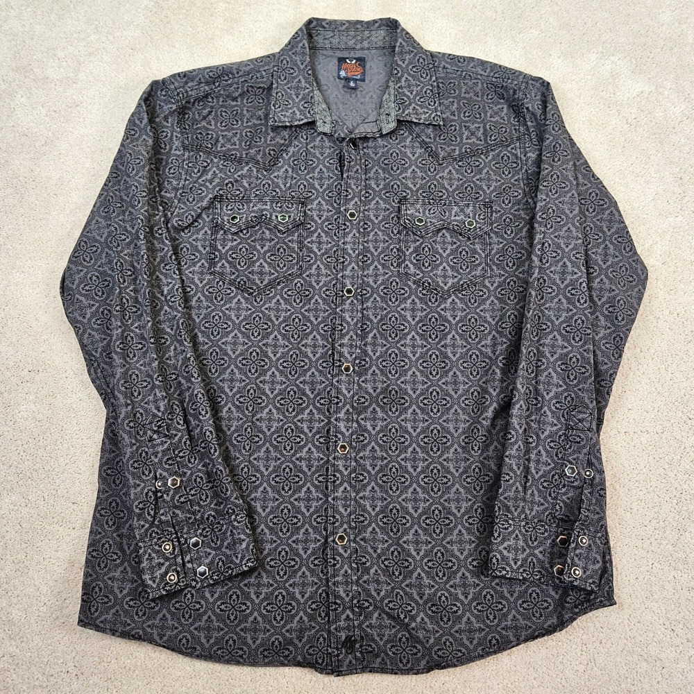 Moonshine by Brad Paisley Mens Long Sleeve Modern Western Button Up Shirt Size L